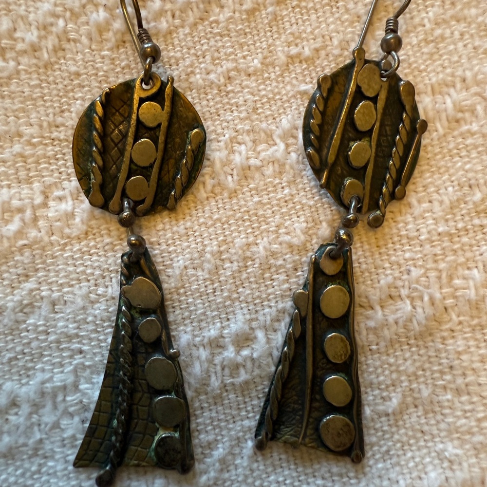 Vintage Bronze Dangle Earrings